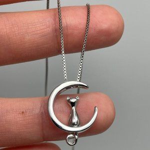 Sterling Silver Cat Lover Necklace | Cute Gift for Cat Mom